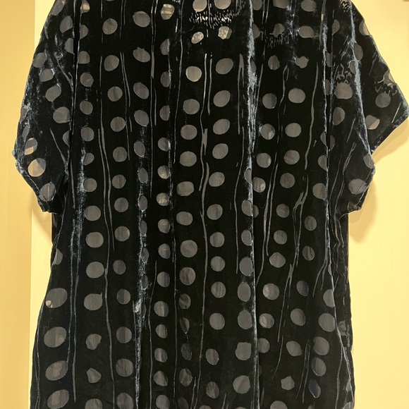 Cabi Spot On velvet burnout blouse EUC size XL - Picture 3 of 3